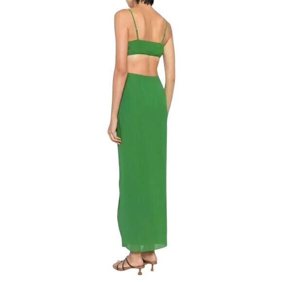 New NWT Reformation Alana Two Piece Kelly Green Maxi Dress Size 10 - Picture 9 of 16